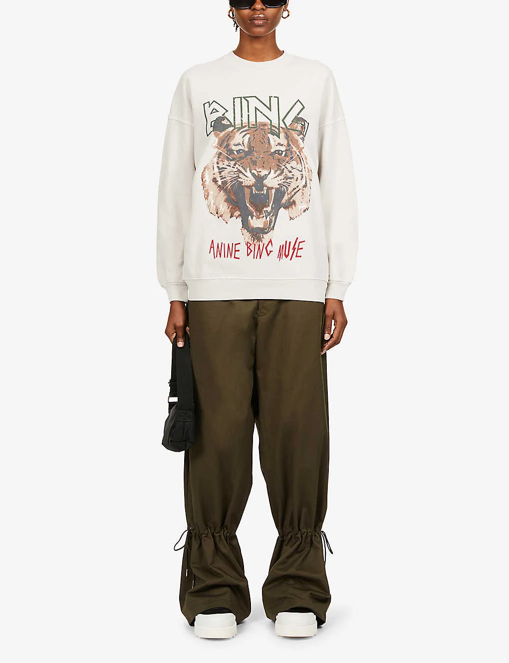 ANINE BING Tiger Graphic-print Organic Cotton Sweatshirt 4 ANINE BING Tiger Graphic-print Organic Cotton Sweatshirt - Image 2