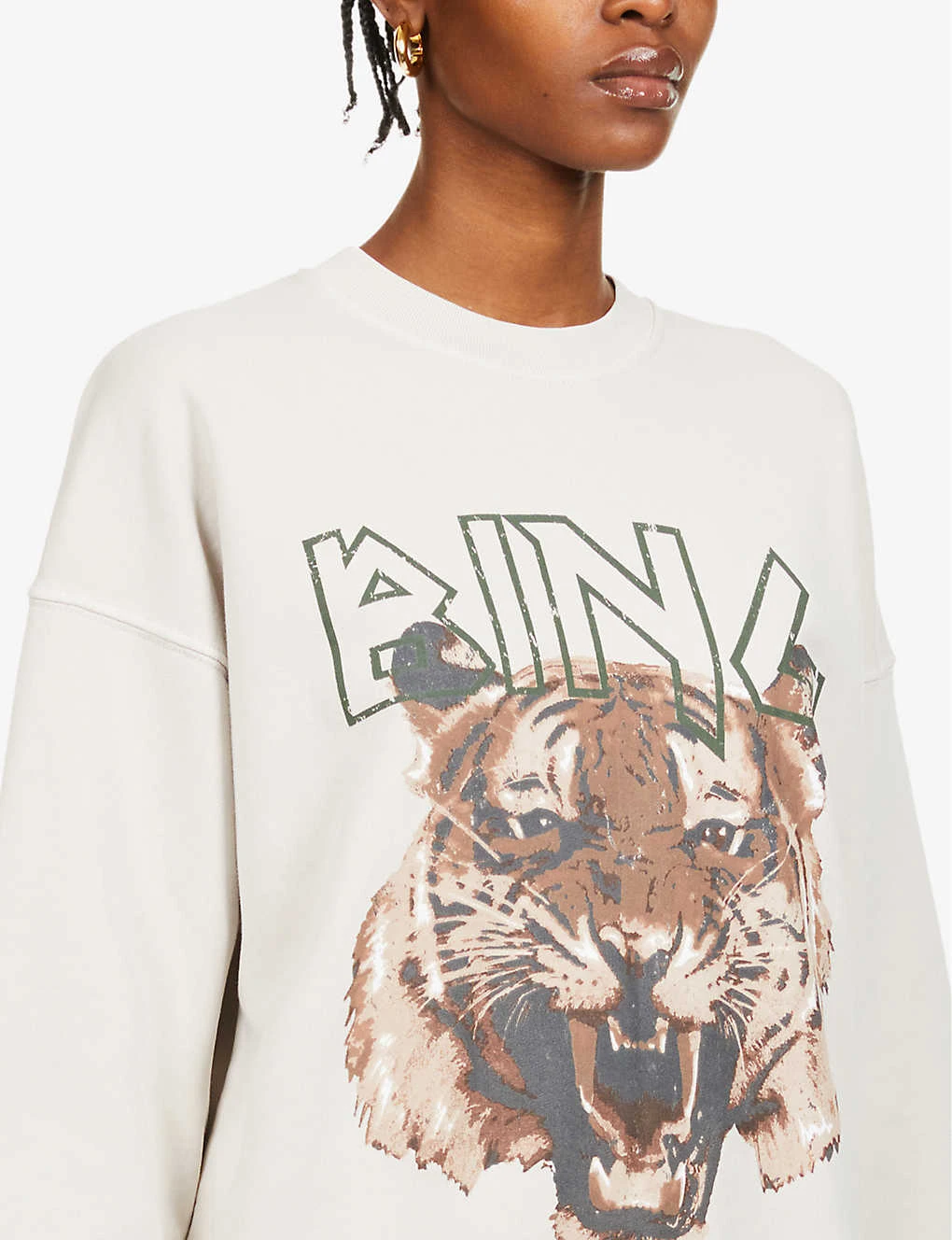 ANINE BING Tiger Graphic-print Organic Cotton Sweatshirt 7 ANINE BING Tiger Graphic-print Organic Cotton Sweatshirt - Image 5