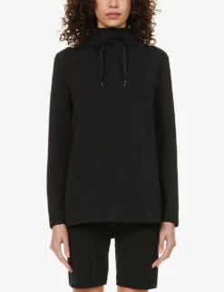 AirLuxe Got You Covered Stretch-jersey Sweatshirt -Ress Clothing Shop R03829720 VERYBLACK ALT02