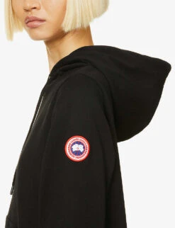 Canada Goose Muskoka Logo-embroidered Cotton-jersey Hoody -Ress Clothing Shop R03830561 BLACK ALT04