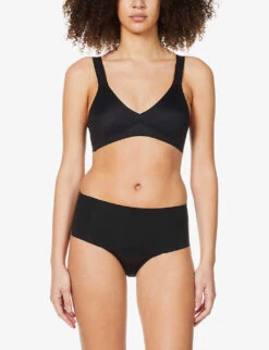 Spanx V-neck Unlined Stretch-jersey Bralette 9 Spanx V-neck Unlined Stretch-jersey Bralette -Ress Clothing Shop R03838558 VERYBLACK ALT02