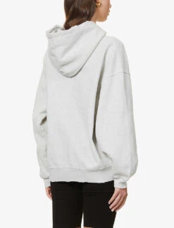 ANINE BING Harvey Logo-print Cotton-jersey Hoody 10 ANINE BING Harvey Logo-print Cotton-jersey Hoody -Ress Clothing Shop R03838889 GREYMELANGE ALT03