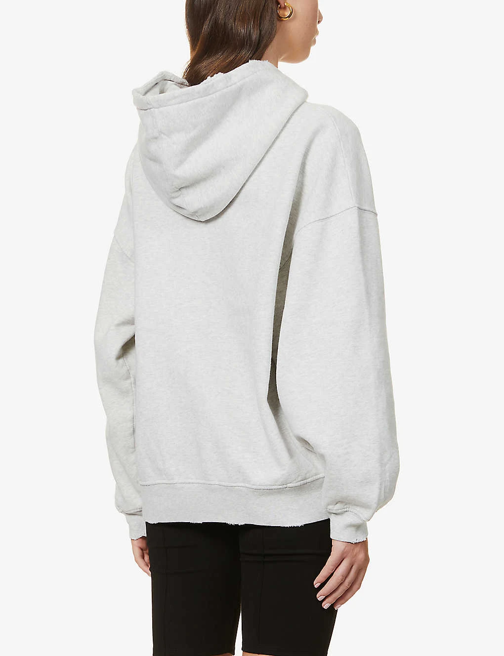 ANINE BING Harvey Logo-print Cotton-jersey Hoody 6 ANINE BING Harvey Logo-print Cotton-jersey Hoody - Image 4