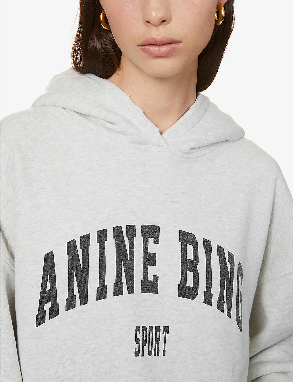 ANINE BING Harvey Logo-print Cotton-jersey Hoody 7 ANINE BING Harvey Logo-print Cotton-jersey Hoody - Image 5