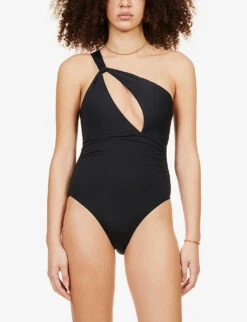 Seafolly Collective One-shoulder Stretch-recycled Nylon Swimsuit -Ress Clothing Shop R03854729 BLACK ALT02