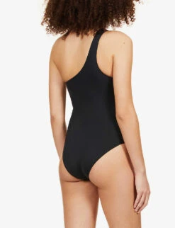 Seafolly Collective One-shoulder Stretch-recycled Nylon Swimsuit -Ress Clothing Shop R03854729 BLACK ALT03