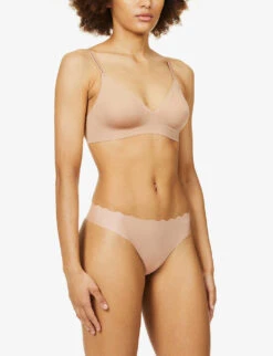 Sloggi Body Adapt Branded Stretch-knit Bra -Ress Clothing Shop R03856157 NOSTALGICBROWN ALT02