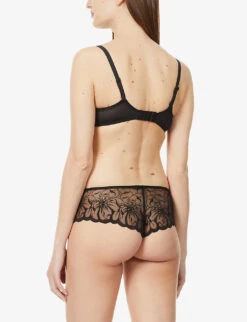 Chantelle Fleurs Balconette Stretch-mesh Bra 10 Chantelle Fleurs Balconette Stretch-mesh Bra -Ress Clothing Shop R03867943 011BLACK ALT03