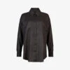 AllSaints Inez Oversized-fit Linen Shirt -Ress Clothing Shop R03885691 BLACK M