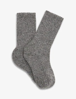 Whistles Chunky Marl Cotton-blend Socks -Ress Clothing Shop R03887654 BLACK ALT02