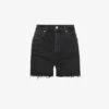 Paige Dani Distressed High-rise Stretch-denim Shorts -Ress Clothing Shop R03889846 DARKRAVENDESTRUCTED M