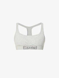 Calvin Klein Reimagined Racerback Organic And Recycled-cotton-blend Maternity Bralette