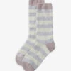 Stripe Cashmere Bed Socks -Ress Clothing Shop R03905525 GREYSTRIPE M