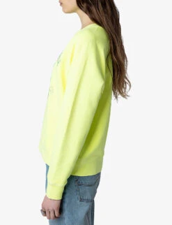 Zadig & Voltaire Upper Blason Cotton Sweatshirt 9 Zadig & Voltaire Upper Blason Cotton Sweatshirt -Ress Clothing Shop R03910655 NEON ALT02