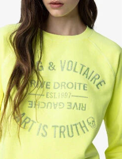 Zadig & Voltaire Upper Blason Cotton Sweatshirt 11 Zadig & Voltaire Upper Blason Cotton Sweatshirt -Ress Clothing Shop R03910655 NEON ALT04