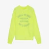 Zadig & Voltaire Upper Blason Cotton Sweatshirt 1 Zadig & Voltaire Upper Blason Cotton Sweatshirt -Ress Clothing Shop R03910655 NEON M