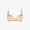 AGENT PROVOCATEUR Zuri Floral-embroidered Mesh Plunge Bra 2 AGENT PROVOCATEUR Zuri Floral-embroidered Mesh Plunge Bra -Ress Clothing Shop R03915942 PINKMULTISAND M