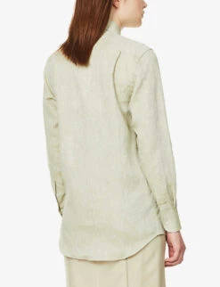 The Boyfriend Long-sleeved Organic-linen Shirt -Ress Clothing Shop R03935324 SAGEGREEN ALT03