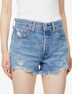 Levis 501 Distressed High-rise Denim Shorts -Ress Clothing Shop R03937533 OXNARDATHENSMID ALT04