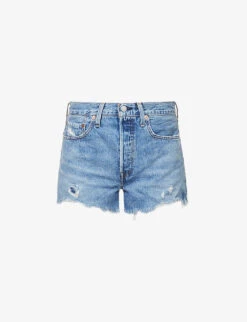 Levis 501 Distressed High-rise Denim Shorts