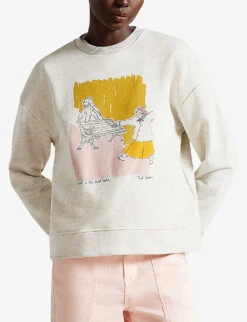Ted Baker Granza Graphic-print Cotton-blend Jersey Sweatshirt 8 Ted Baker Granza Graphic-print Cotton-blend Jersey Sweatshirt -Ress Clothing Shop R03950742 GREYMARL ALT02