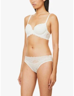Wacoal Lace Perfection Mid-rise Stretch-lace Briefs -Ress Clothing Shop R03956981 GARDENIA ALT01
