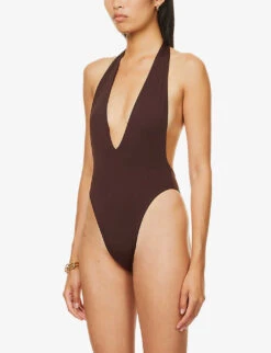 Ralph Halter Neck High-leg Swimsuit -Ress Clothing Shop R03968272 CHOCOLATE ALT02