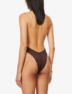 Ralph Halter Neck High-leg Swimsuit -Ress Clothing Shop R03968272 CHOCOLATE ALT03