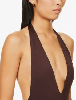 Ralph Halter Neck High-leg Swimsuit -Ress Clothing Shop R03968272 CHOCOLATE ALT04