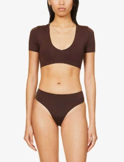 Hawke Sleeved Bikini Top -Ress Clothing Shop R03968274 CHOCOLATE ALT02