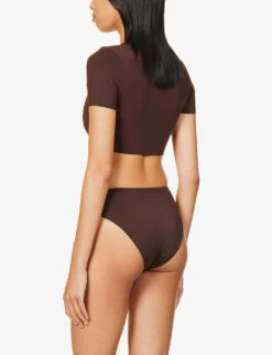 Hawke Sleeved Bikini Top -Ress Clothing Shop R03968274 CHOCOLATE ALT03