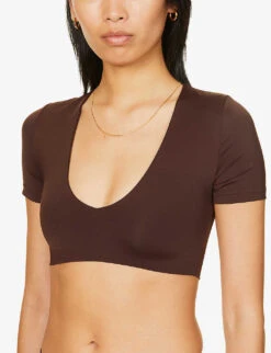 Hawke Sleeved Bikini Top -Ress Clothing Shop R03968274 CHOCOLATE ALT04