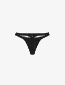 Pack Of Three Pointelle Mid-rise Organic-cotton Thongs 6 Pack Of Three Pointelle Mid-rise Organic-cotton Thongs -Ress Clothing Shop R03973085 BLACK ALT01