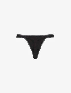 Pack Of Three Pointelle Mid-rise Organic-cotton Thongs 7 Pack Of Three Pointelle Mid-rise Organic-cotton Thongs -Ress Clothing Shop R03973085 BLACK ALT02