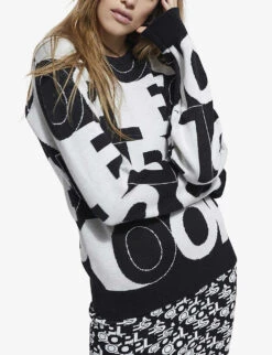 THE KOOPLES Logo-print Cotton-jersey Sweatshirt -Ress Clothing Shop R03977085 BLA09 ALT02