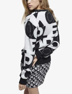 THE KOOPLES Logo-print Cotton-jersey Sweatshirt -Ress Clothing Shop R03977085 BLA09 ALT03