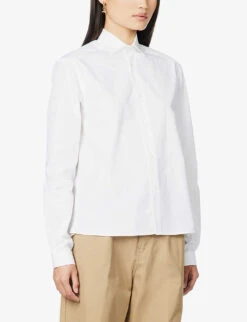 The Girlfriend A-line Organic-cotton Shirt -Ress Clothing Shop R03980436 WHITE ALT02