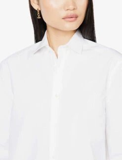 The Girlfriend A-line Organic-cotton Shirt -Ress Clothing Shop R03980436 WHITE ALT04