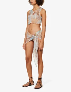 Graphic-print Scalloped-hem Woven Top 9 Graphic-print Scalloped-hem Woven Top -Ress Clothing Shop R03994087 BABYBLUE ALT02