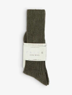 Falke Cosy Wool Ribbed Calf-length Wool-blend Socks