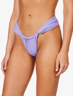 Athens Ruched High-rise Bikini Bottoms 9 Athens Ruched High-rise Bikini Bottoms -Ress Clothing Shop R04006941 VIOLET ALT02