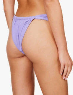 Athens Ruched High-rise Bikini Bottoms 10 Athens Ruched High-rise Bikini Bottoms -Ress Clothing Shop R04006941 VIOLET ALT03