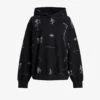 AllSaints Ventra Talon Graphic Organic Cotton-jersey Hoody -Ress Clothing Shop R04009241 BLACK M