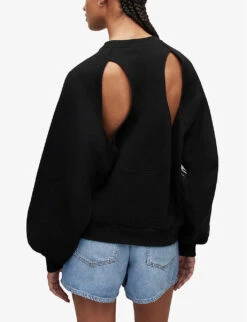 AllSaints Turin Cygni Graphic-print Cotton And Recycled Polyester-blend Sweatshirt 10 AllSaints Turin Cygni Graphic-print Cotton And Recycled Polyester-blend Sweatshirt -Ress Clothing Shop R04009305 BLACK ALT03