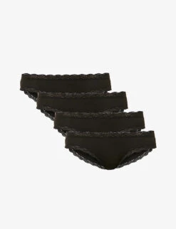 Mid-rise Pack Of Four Stretch-woven Briefs