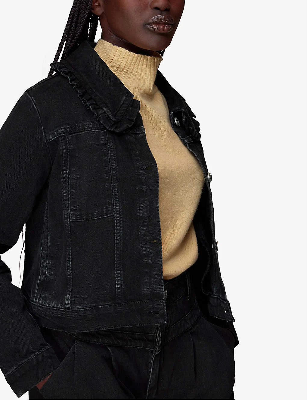 Whistles Oversized-collar Boxy-fit Denim Jacket 5 Whistles Oversized-collar Boxy-fit Denim Jacket - Image 3