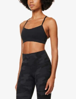 Lululemon Flow Y Nulu Stretch-jersey Bra -Ress Clothing Shop R04044724 BLACK ALT02