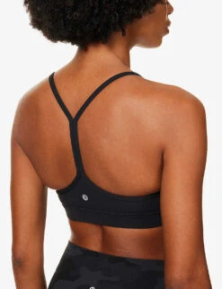 Lululemon Flow Y Nulu Stretch-jersey Bra -Ress Clothing Shop R04044724 BLACK ALT04