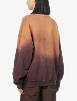 ANINE BING Harvey Logo-embellished Organic-cotton Sweatshirt -Ress Clothing Shop R04066412 BURGUNDY ALT03