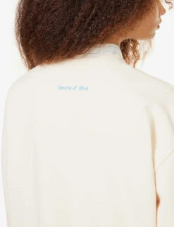 Wellness Slogan-print Cotton-jersey Sweatshirt -Ress Clothing Shop R04068982 CREAMBLUE ALT04